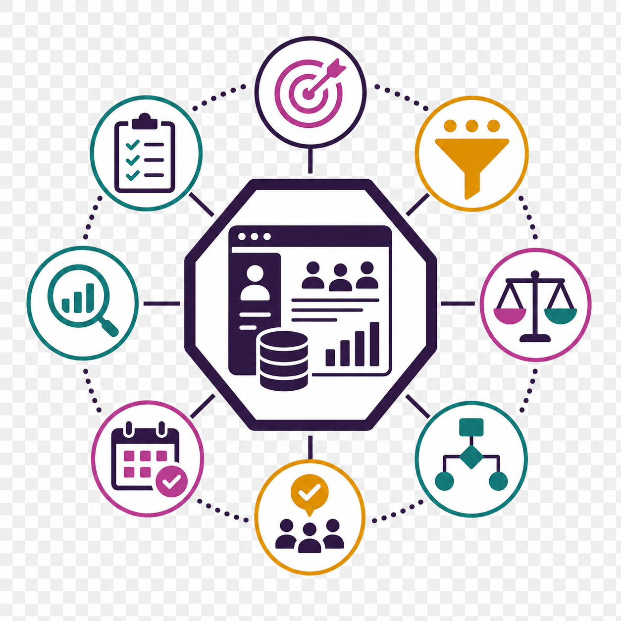 CRM Color Concept with Man Sun and Violet Shades