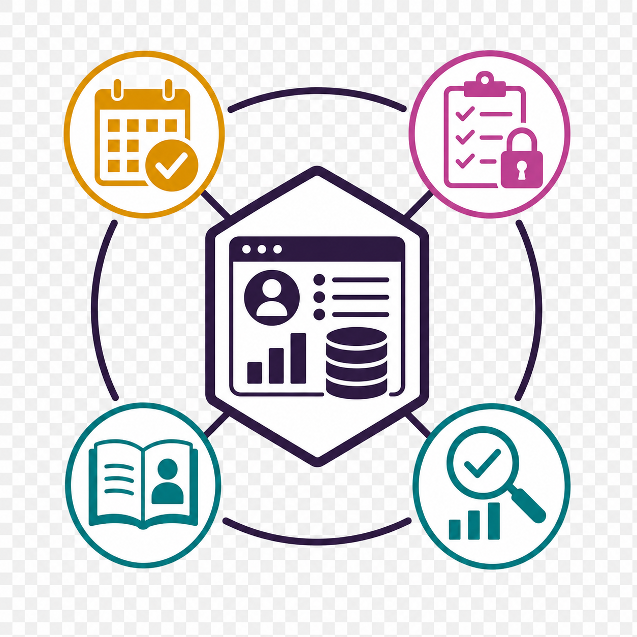 CRM Maintenance with Colorful Graphic Elements